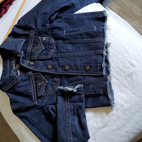 Miss Me Denim Raw Hem Jacket Size M - Picture 6 of 7